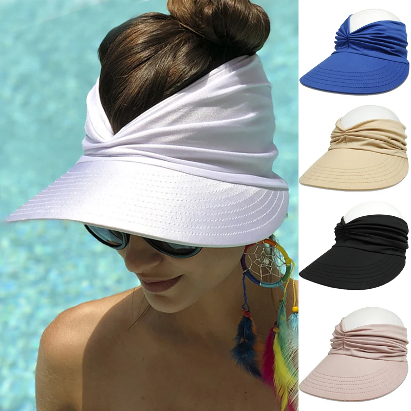 

Beach Empty Top Sun Hats Women Girls Wide Brim Visor Hat Summer UV Protection Sunscreen Caps Outdoor Sports Fashion Baseball Cap