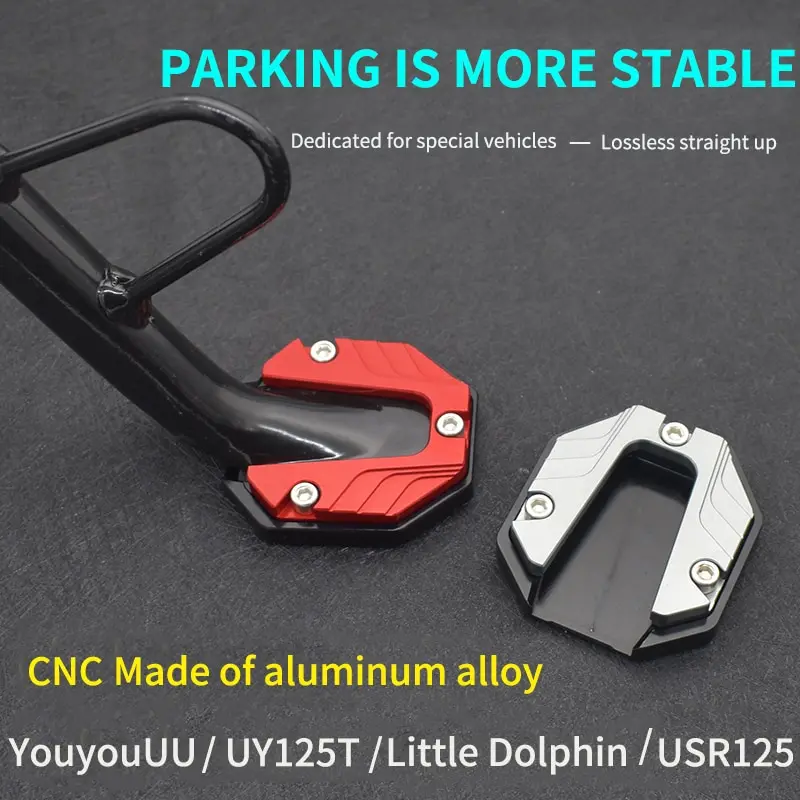 Motorcycle Kickstand Extender Motorcycle Kickstand Pad Aluminum Alloy Motorcycle Bike Kickstand Extender Foot Pad