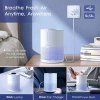 2 Packs MOOKA  Air Purifiers for Home Bedroom Up to 300Ft²  H13 True HEPA Filter Protable  with USB Cable 2