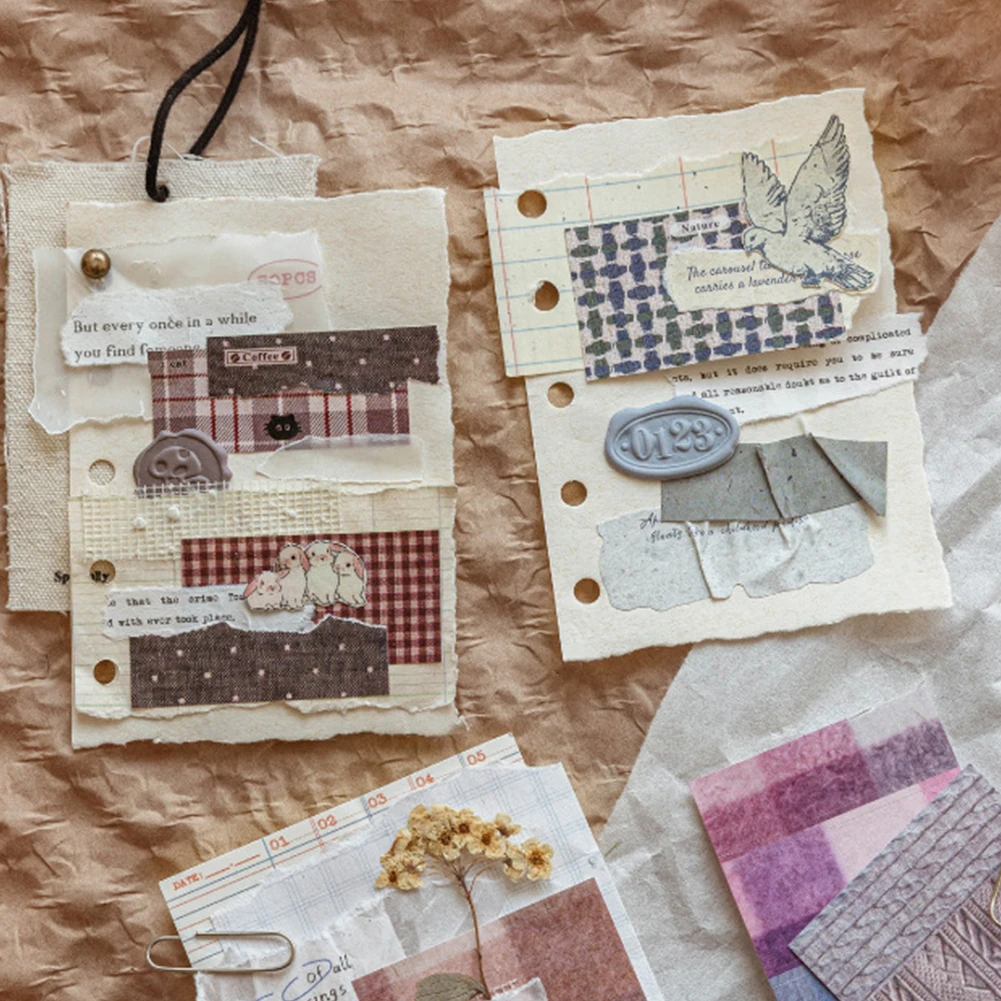 복고풍 격자무늬 와시 테이프, DIY 사진 프레임, 다이어리, 선물 상자 포장, 정교한 장식, 캠퍼스 용품에 적합합니다.