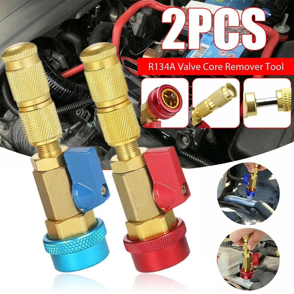 R134a R12 Valve Core Remover Installer Car Air Conditioning Valve Core Quick Remover Installer High Low Pressure Repair Tool