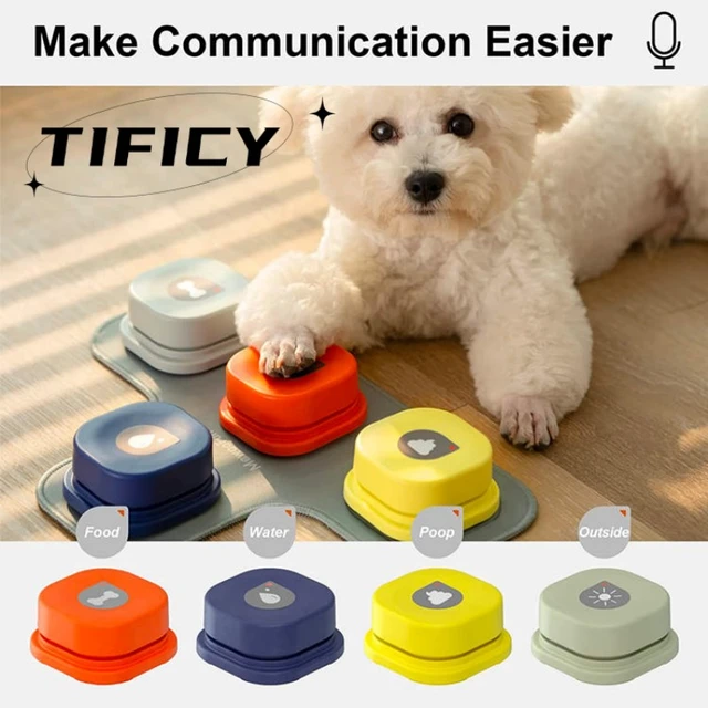 Boîte de son enregistrable pour animaux de compagnie, bouton King,  enregistreur vocal, jouet pour chat, outil d'entraînement à la  communication, boîte à presser, jouets pour chiens - AliExpress