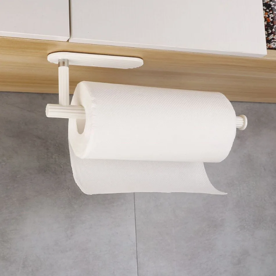Adhesive Paper Holder ABS for Kitchen Toilet Bathroom Black White Wall Mounted Paper Towel Roll Rack Tissue Storage Holders paper towel holder toilet paper holder toilet paper rack paper towel rack