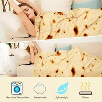 Funny Round Corn Tortilla Blanket Soft Throw Blanket for Bed Fleece Sofa Plaid Plush Bedspreads Winter Warm Flannel Wrap Blanket 4