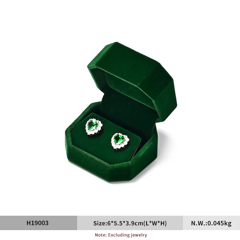 Luxurious Gemstone Green Velvet Jewelry Box Set – High-Quality Organizer for Rings, Earrings, Bracelets, and Necklaces