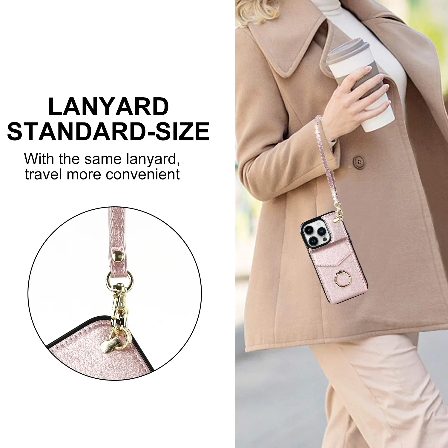 Multi Card Slot With Finger Ring Phone Cover For Iphone 14 Plus 13 12 Mini 11 Pro Max Xr Xs 7 8 Plus Se 2020 Wallet Lanyard Case