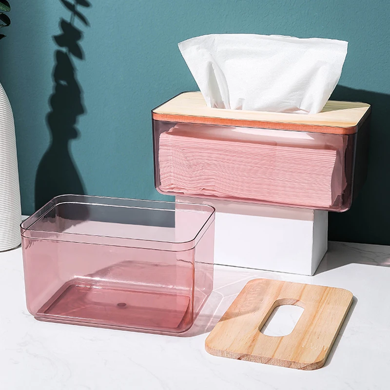 

Nordic Minimalist Creative Tissue Box Home Living Room Drawing Paper Box Tissue Paper Napkin Storage Box Transparent Tissue Box