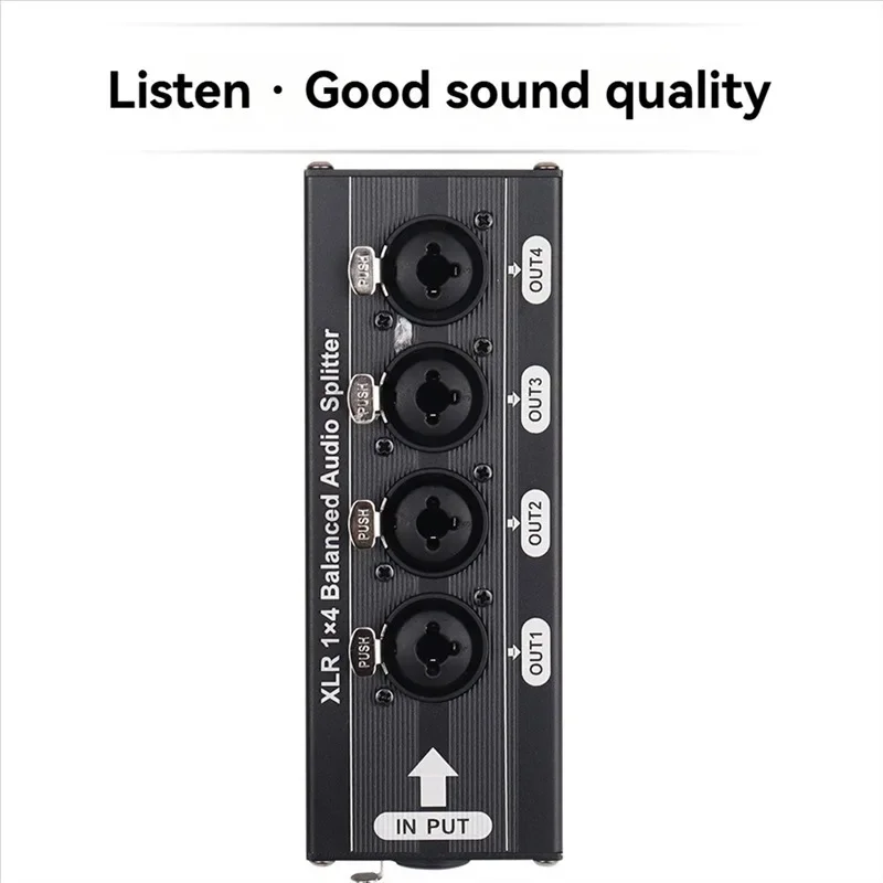 A32T-1X4 XLR 밸런스드 오디오 분배기 박스 6.5 XLR 1입력 4출력 4입력 1출력 양방향 신호 분배기