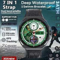 7 IN 1 Strap Smart Watch Men AMOLED Screen Heart Rate AI Voice Assistant GPS Track Smartwatch Bluetooth Call Women Wristwatch