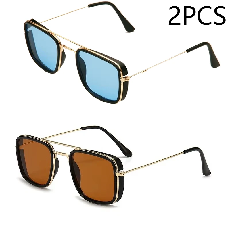 Chic Retro UV Protection Square Sunglasses with Metal Frame