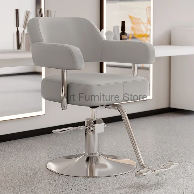 Luxury Barbers Armchairs Aesthetic Ergonomic Footrest Hairdressing Chair Leather Sillas Barberia Barber Equipment MQ50BC