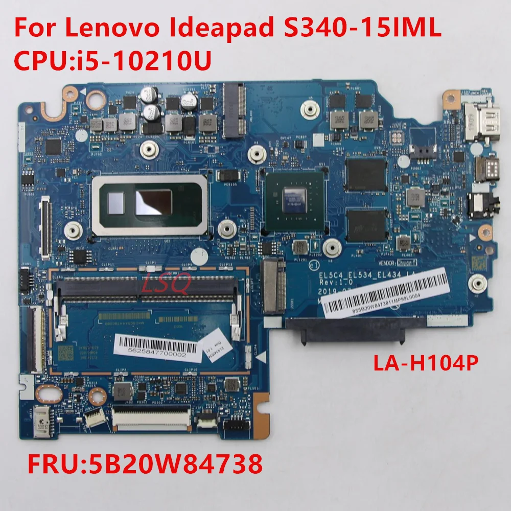 

For Lenovo S340-15IML Laptop Motherboard i5-10210U FRU 5B20W84738 100% Test OK