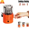 2 In 1 Camping Gas Heater Outdoor Stove Burners Ignition Heating Gas Oven Burner Hand Warmer Home Tent Stove Camping Equipment 1