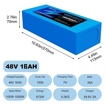 36V 48V Electric Bike Lithium Battery Pack 10,14,16,20Ah Li ion Ebike Battery for Bicycle Scooter Motorcycle with Charger 3
