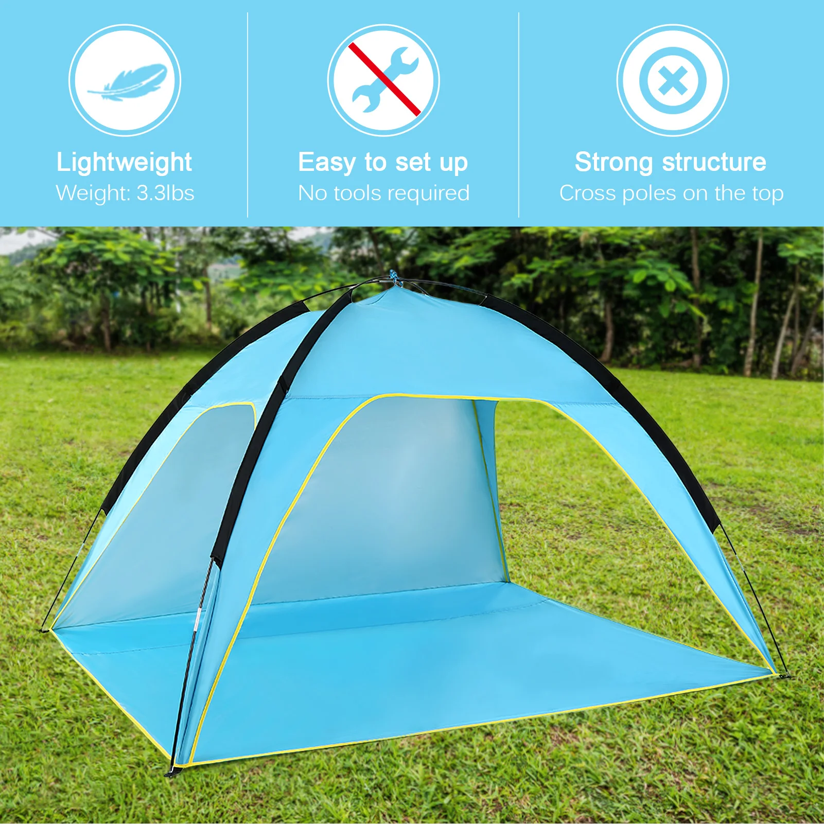 

Outdoor Camping Tent Single Sunshade Canopy Lightweight Ultralight Beach Tents UV Sun Shelter Hiking Tourist Travel Equipment