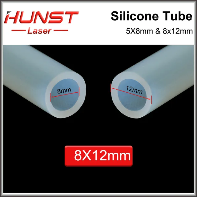 HUNST Silicone Tube 5x8mm 8x12mm Water Pipe Flexible Hose For Water Sensor & Water Pump & Water Chiller & CO2 Laser Tube. 3