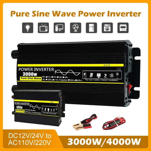 New Best 3000w 3500w 4000w Inverter Pure Sine Wave Inverter 12v 220v Power  Solar Inverter Led Display Dc 12v/24v To Ac 220v-230v - Inverters &  Converters - AliExpress