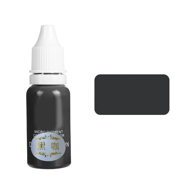 15ml Tattoo Ink Set Permanent Makeup Eyebrow Lips Eye Line Tattoo Color Microblading Pigment for Body Beauty Tattoo Art Supplies Black Brown