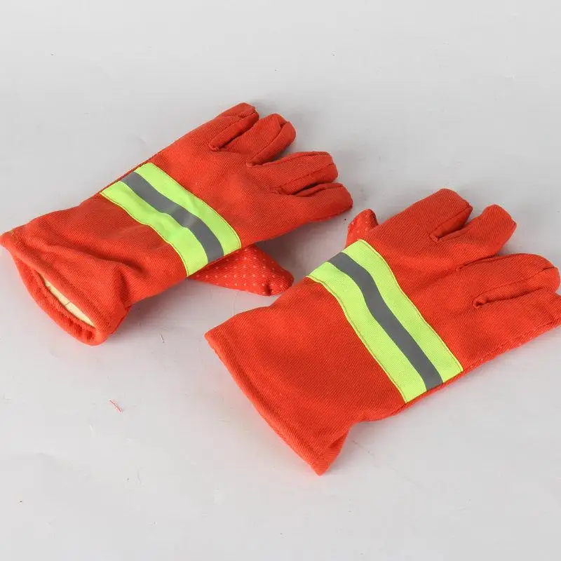 

1 Pair Reflective Firefighting Gloves Heat-Resistant Waterproof Breathable Firefighter Hand Protection Gloves