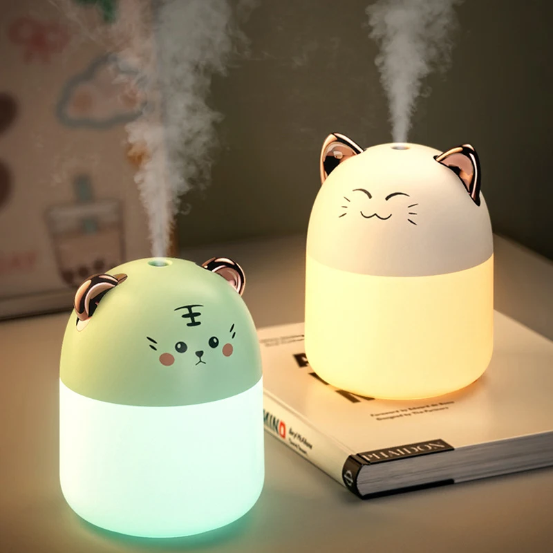 

New Desktop Humidifier With Colorful Atmosphere Light 250ml Capacity Cold Mist Aroma Diffuser Home Bedroom Humidifier Purifies