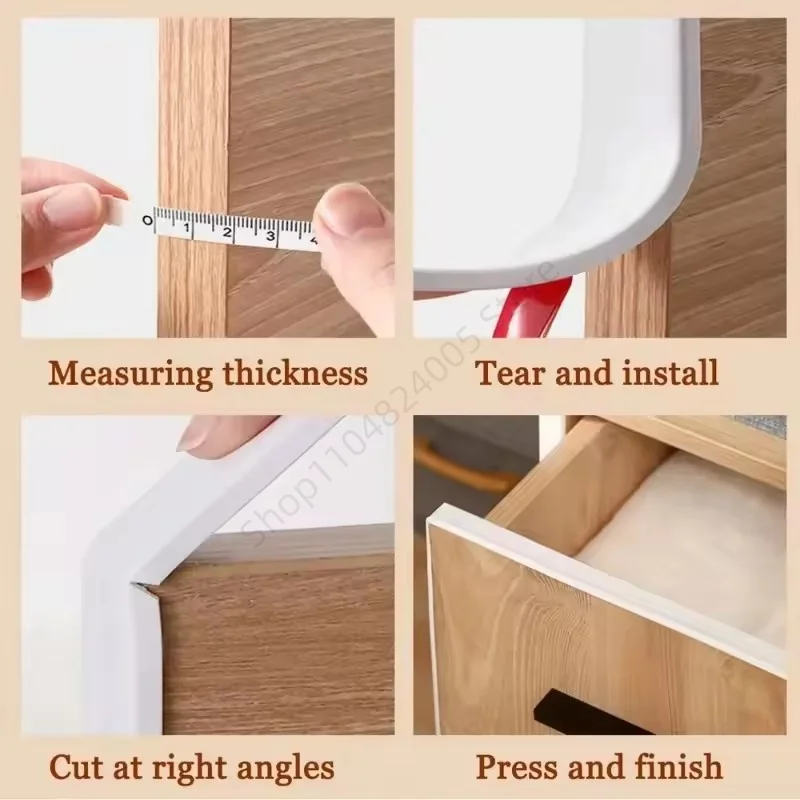 5M U-Shape Edge Banding Strip Self-Adhesive Flexible TPE Rubber Furniture Corner Guards Wood Cabinet Edging Repair Protector