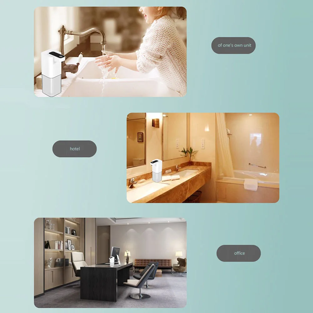 Automatic Liquid Soap Dispensers Intelligent Charging Universal Soap Dispensers Touchless Sensor Waterproof for Bathroom School