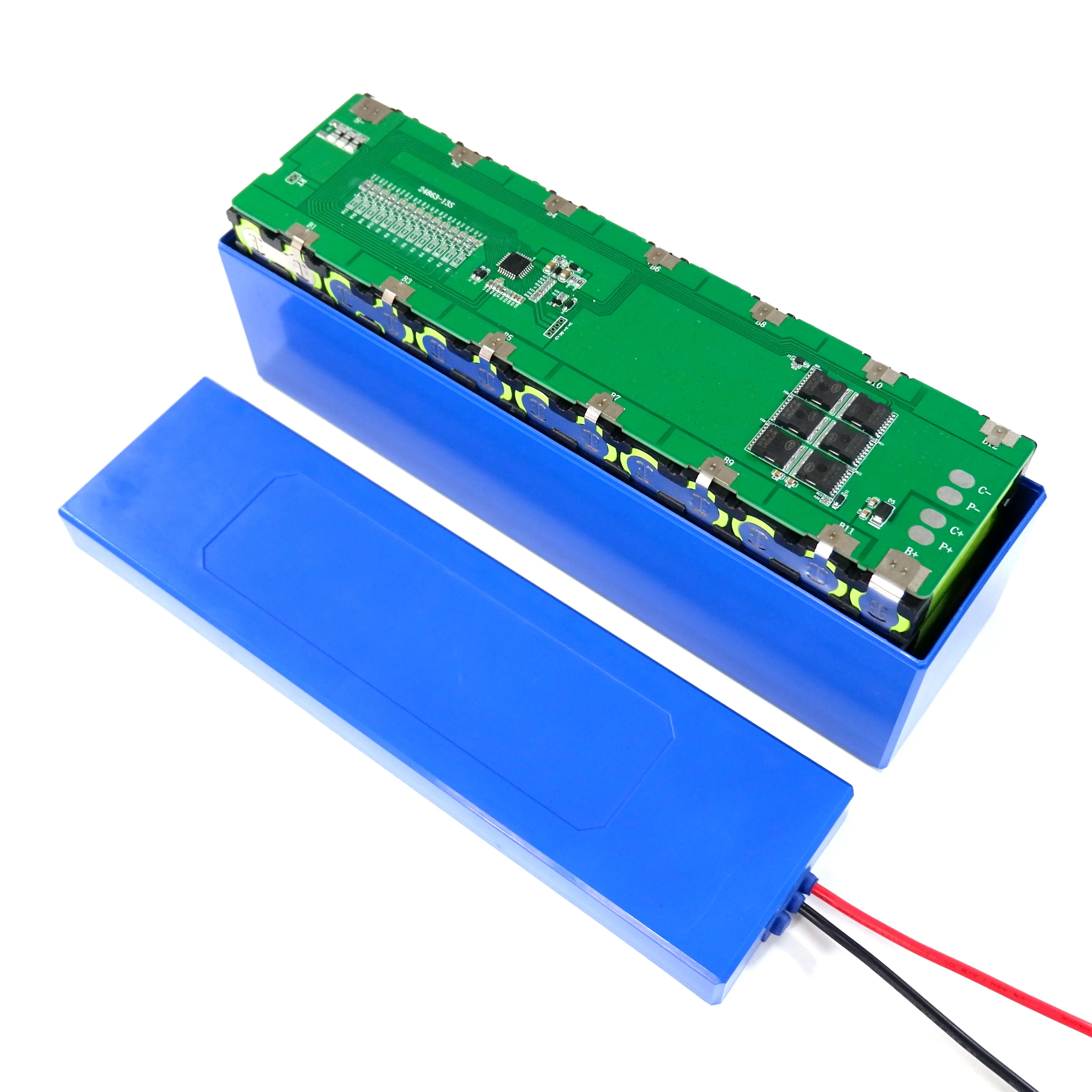 12V 24V 36V 48V 10Ah-20Ah 배터리 케이스 13S4P 홀더 니켈 와이어 13S 48V30A BMS 리튬 배터리 상자 52 개의 배터리를 담을 수 있습니다