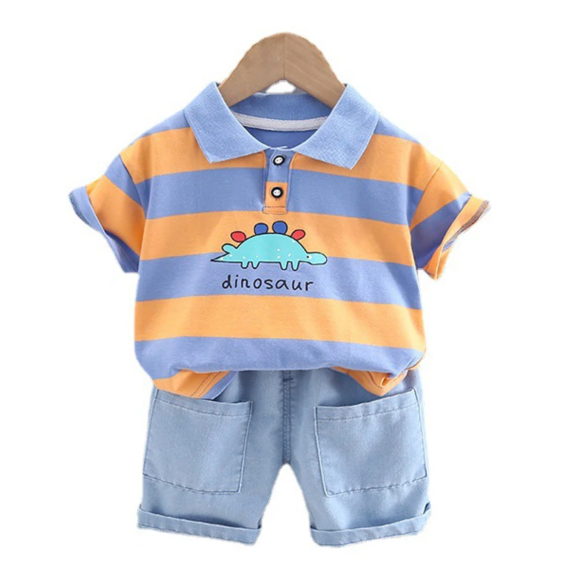 baby clothes set gift LZH Baby Clothes 2022 Summer New Striped Cartoons Baby Boys Clothing Sets For Girls T-shirt Shorts 2-Piece Infant Casual Outfits Baby Clothing Set