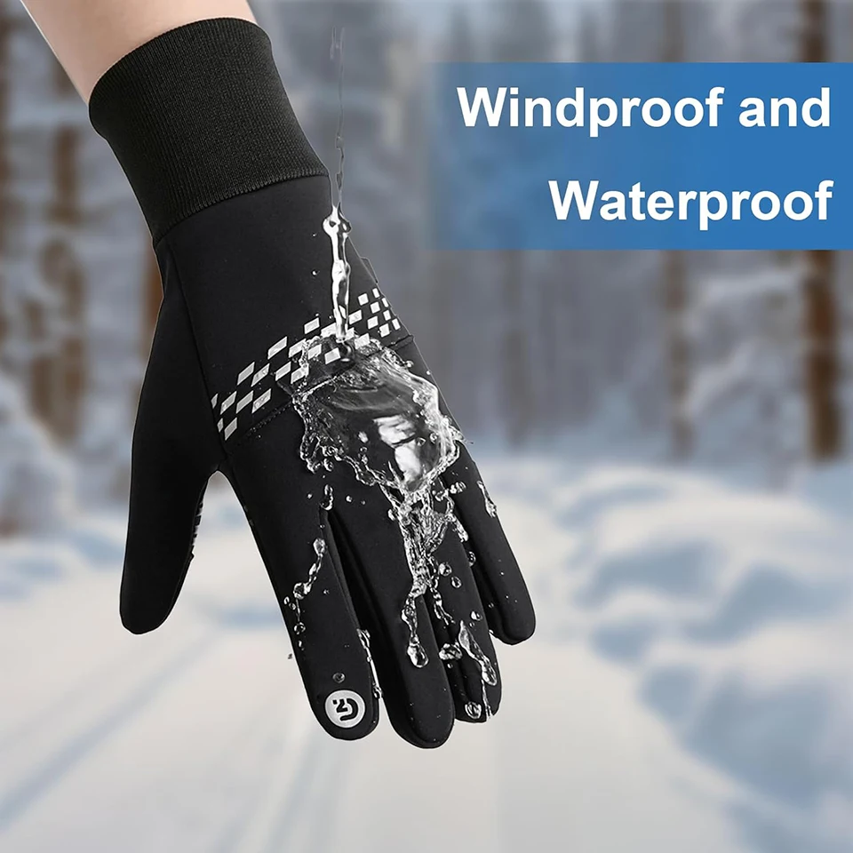GTUBIKE Winter Gloves for Men & Women,Touchscreen Windproof Thermal Gloves,Water-Resistant Anti-Slip Warm Gloves for Cycling