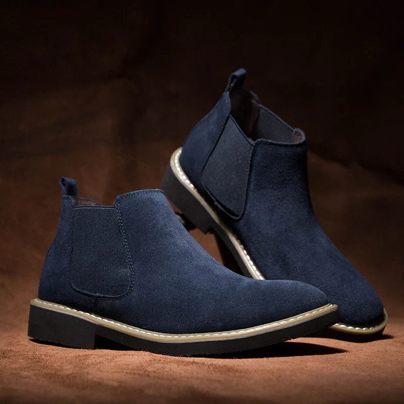 Luxury Brand Formal Shoes Fashion Suede Leather Chelsea Boots New Men Casual shoes Ankle Boots Dress Shoes Designer Men's