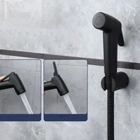 Handheld Black Toilet wash Bidet Faucet Spray Gun Sprayer shower head Anal cleaning washer WC Bathroom water valve hose holder 2