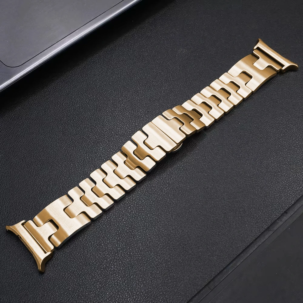 Premium H-Shaped Stainless Steel Quick Fit Metal Strap - Luxury No-Gap Design Bracelet