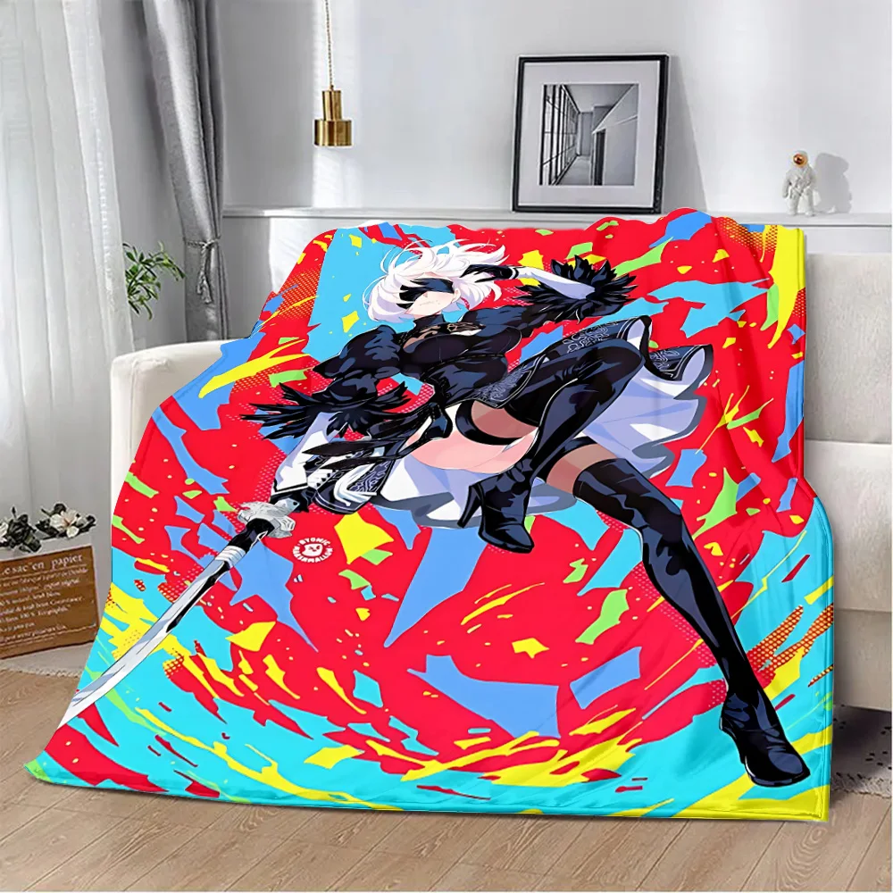 Game NieR Automata Printed Blanket Picnic Blankets Warm Blanket Soft and Comfortable Blanket Home Travel Birthday Gift 4