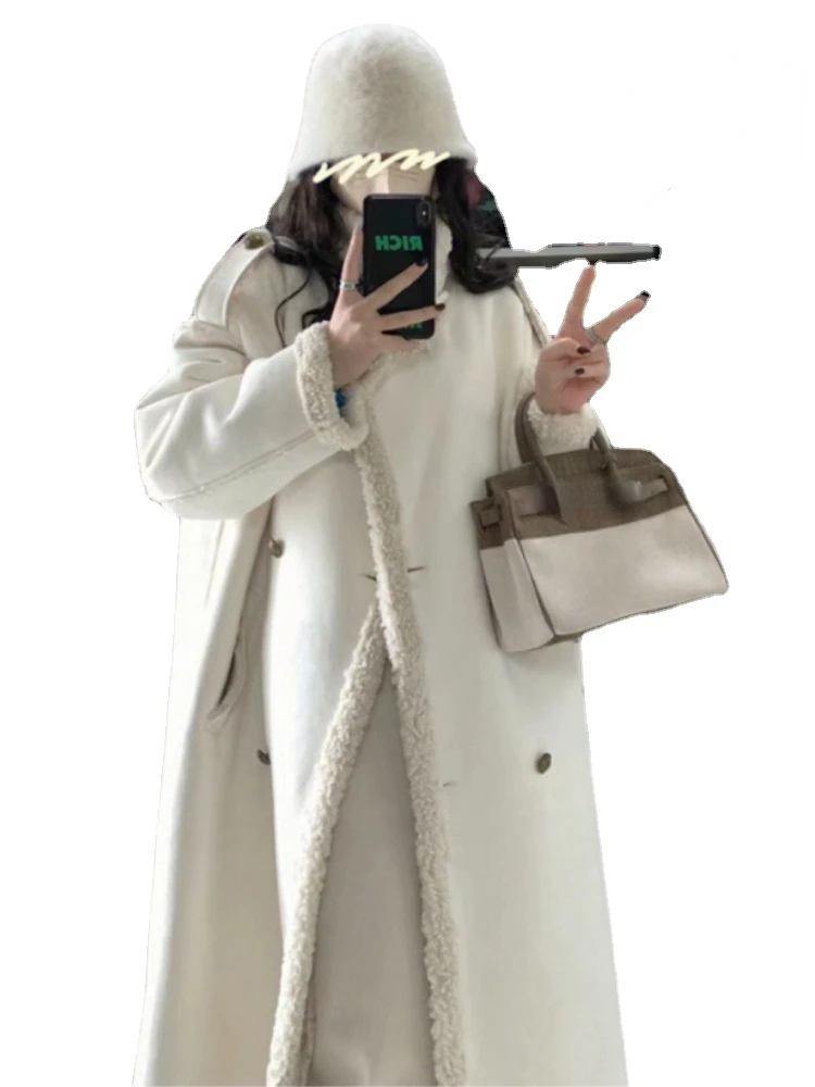 

Women's Jacket Autumn Winter Vintage New in Polo Neck Velvet Coat Women Winter Clothes Thicken Loose Korean Style Streetwear