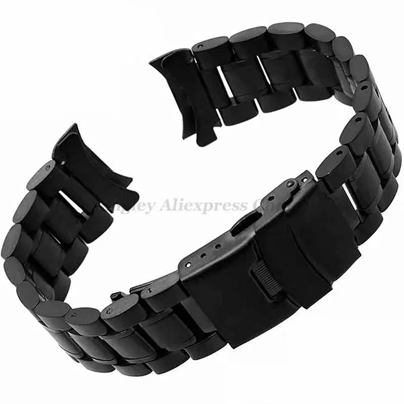 Stainless Steel Solid Watch Strap with Folding Buckle - Universal Replacement Bracelet