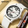 SANDA 3252 Elegant Fashionable Student Quartz Watch Popular Style Waterproof 50M Sports Watch Silicone Strap Dial Clear And Simp 2