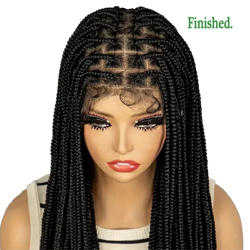 Pre-knot full lace cap knotless Box Braid double lace Wig cap For Black Women Baby hair cornrow braided wigs full hd wig caps