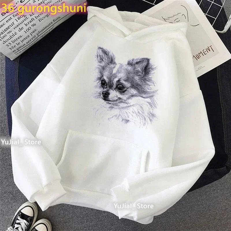Schnauzer/Seymour/Yorkshire Terrier/Chihuahua Print Cap Hoodie Women Dog Lover Sweatshirt Femme Harajuku Kawaii Tracksuit