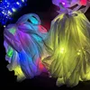 Colorful 3D 10m 15m 20m white tubing tails for LED kites for mantaray delta parafoil kites large soft kites flying with lights 4