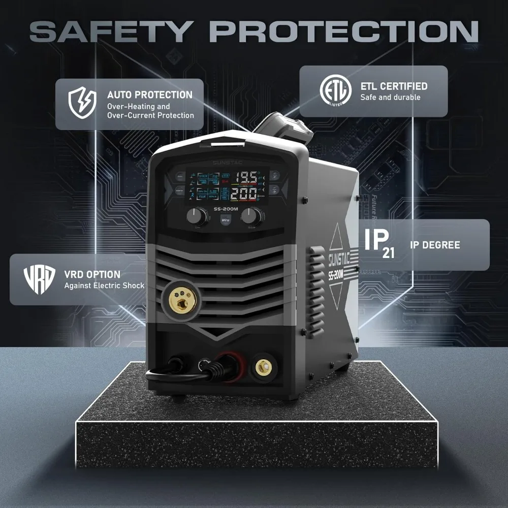 MIG Welder 5 in 1 200A 110V/220V Dual Voltage Multifunctional Aluminum Welding Machine 6