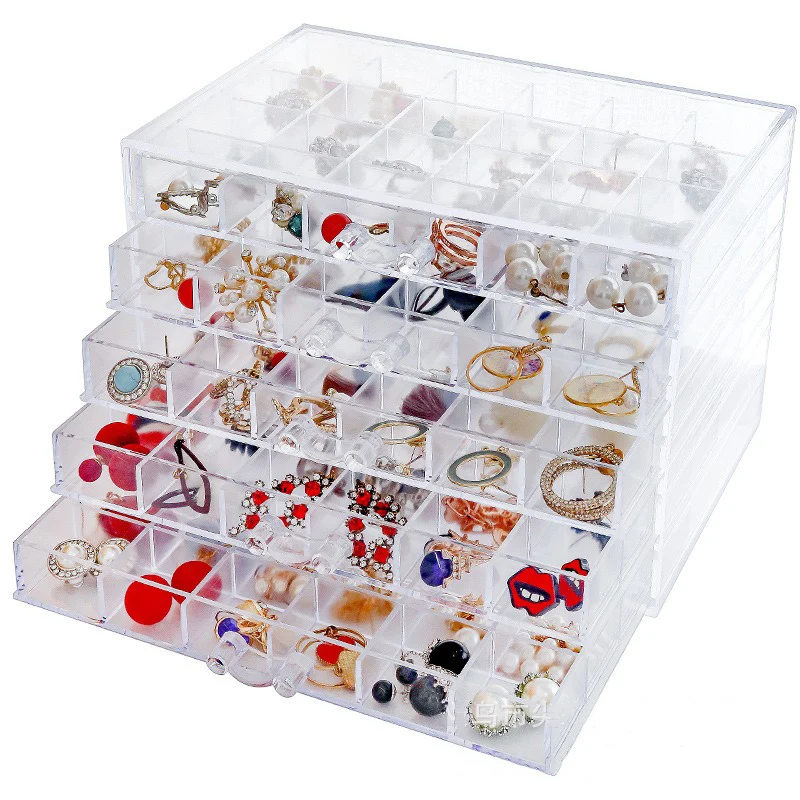Jewelry Storage Box Nail Charm Organizer Clear Divided Containers Rock  Display Case Stand - AliExpress