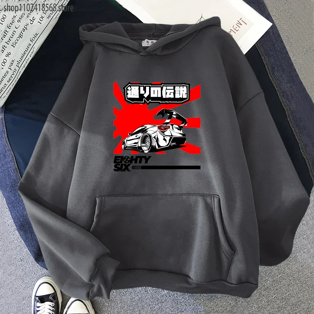 Japanese Anime Initial D Drift Hoodie Manga AE86 Hoodies Sweatshirt Trend Mens Clothes Hip-Hop Tops Male Crewneck Streetwear