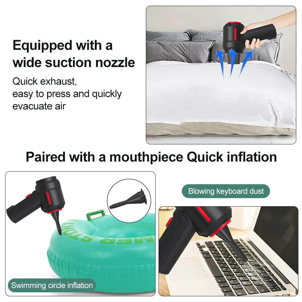 Handheld Wireless Vacuum Cleaner 9000pa Electric Air Blower Compressed Air Duster Wet/Dry Cordless Mini Cleaner for Car Keyboard 5