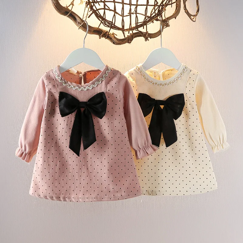

Girls Dress 2022 Autumn New Korean Version Fashion Polka Dot Princess Dress Girl Baby Birthday Dress