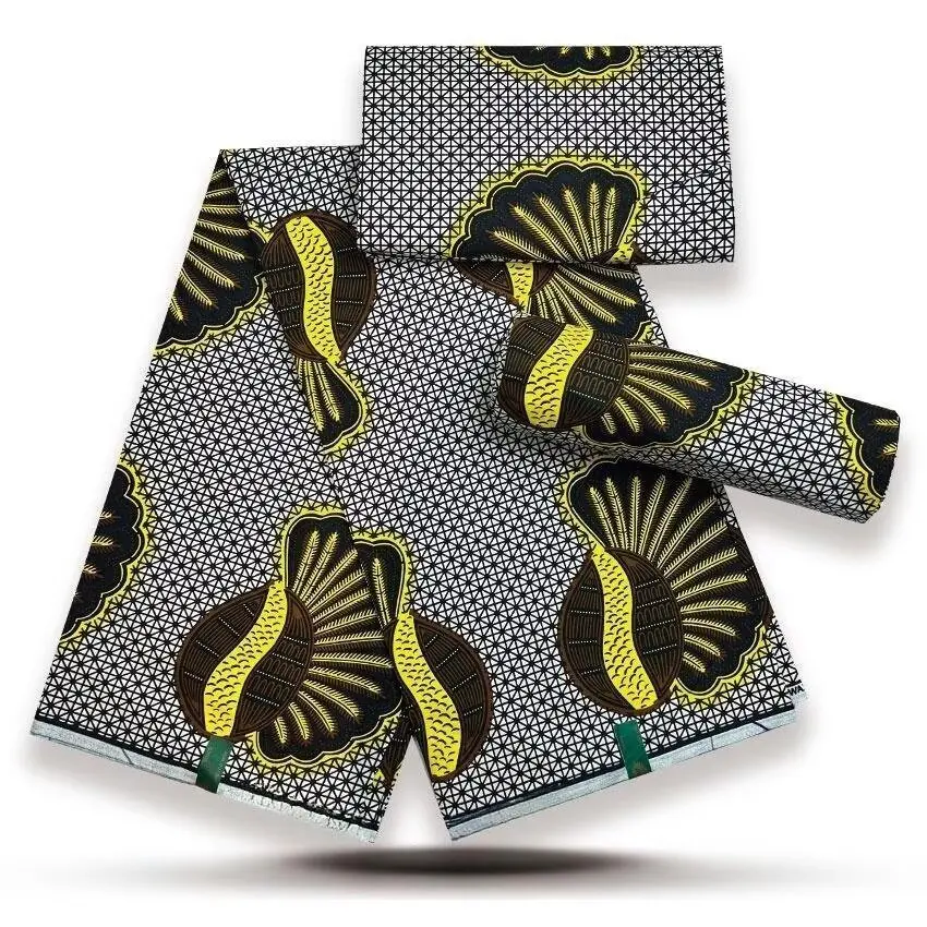 2026 100% Cotton Newest Block Real Wax Print Fabric African Ankara Wax Fabrics Soft Dutch Sewing Ghana Wax Fabric 4