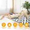 6-in-1 Pikler  Wood Adjustable Triangle Set Wooden Montessori Climbing Set with Ramp Arch Slide and Net Climbing Toys Indoor 4