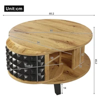 Table basse et d'appoint rotative 2 en 1 – Étagère de rangement interne cachée pratique, design peu encombrant, idéale pour une utilisation dans le salon 2