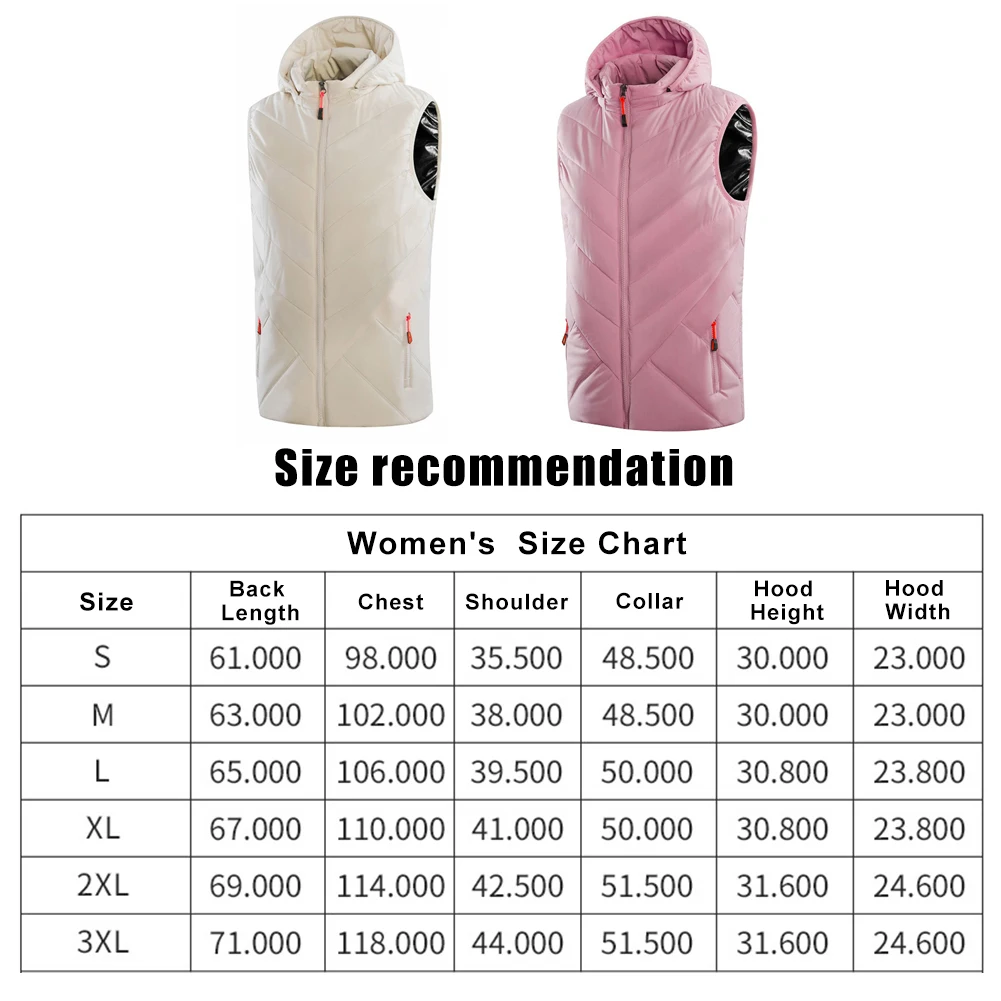 Winter Men Women 11 Areas Heated Vest Heating Down Jacket USB Charging 3 Gear Temperature Control Winter Warm Outdoor Sportwear