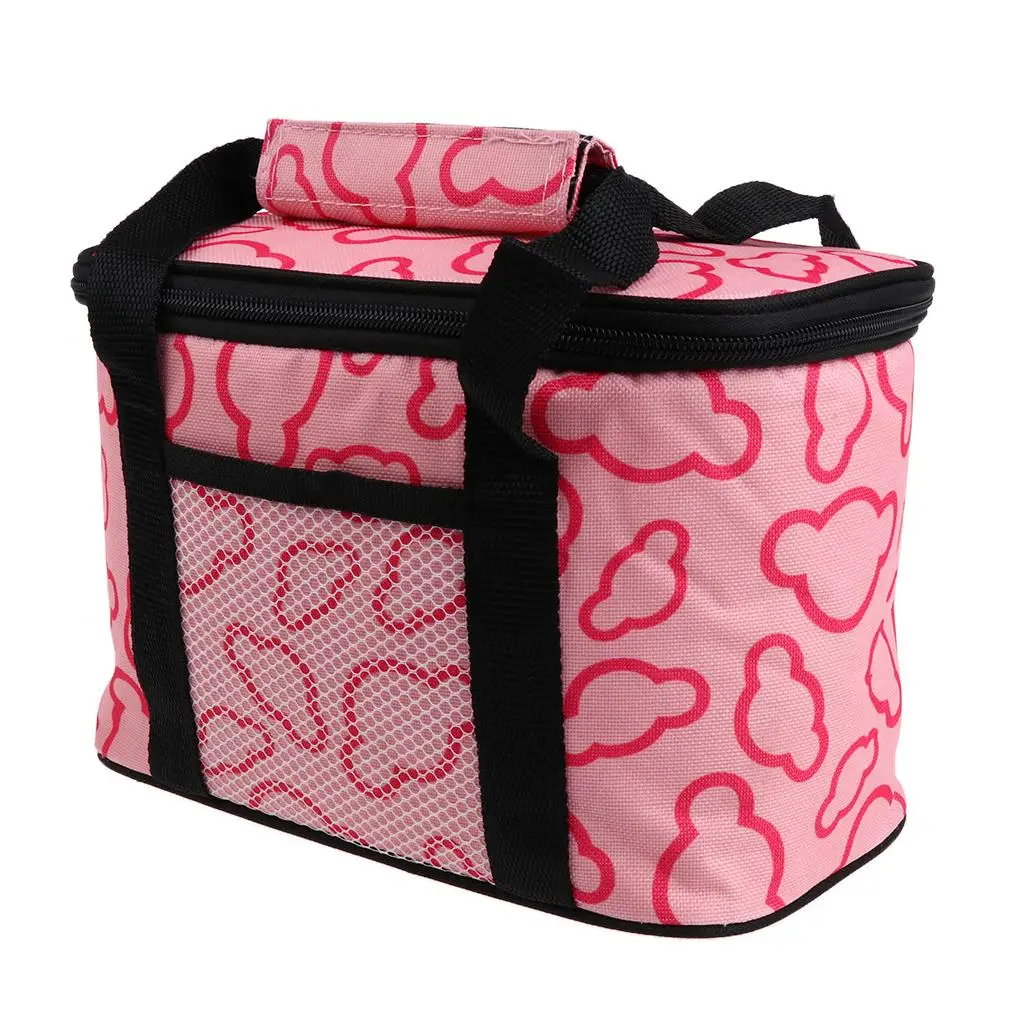 Portable Lunch Box Travel Picnic Tote Insulated Cooler Bag with Zipper 16cm