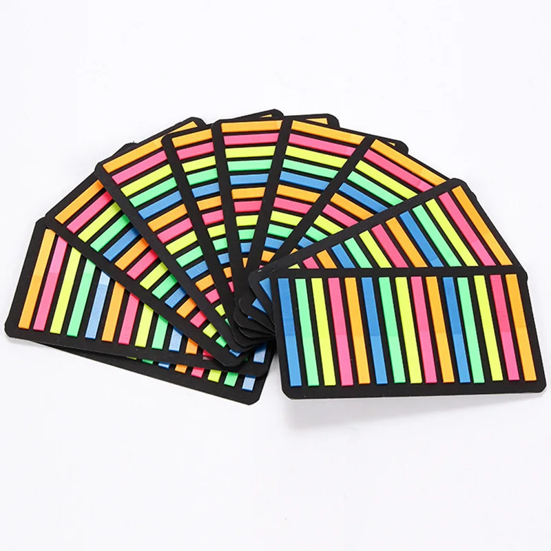 1~10PCS Fluorescence Self Adhesive Stickers Memo Pad Sticky Notes Bookmark Marker Memo Book Stickers Paper Student Office
